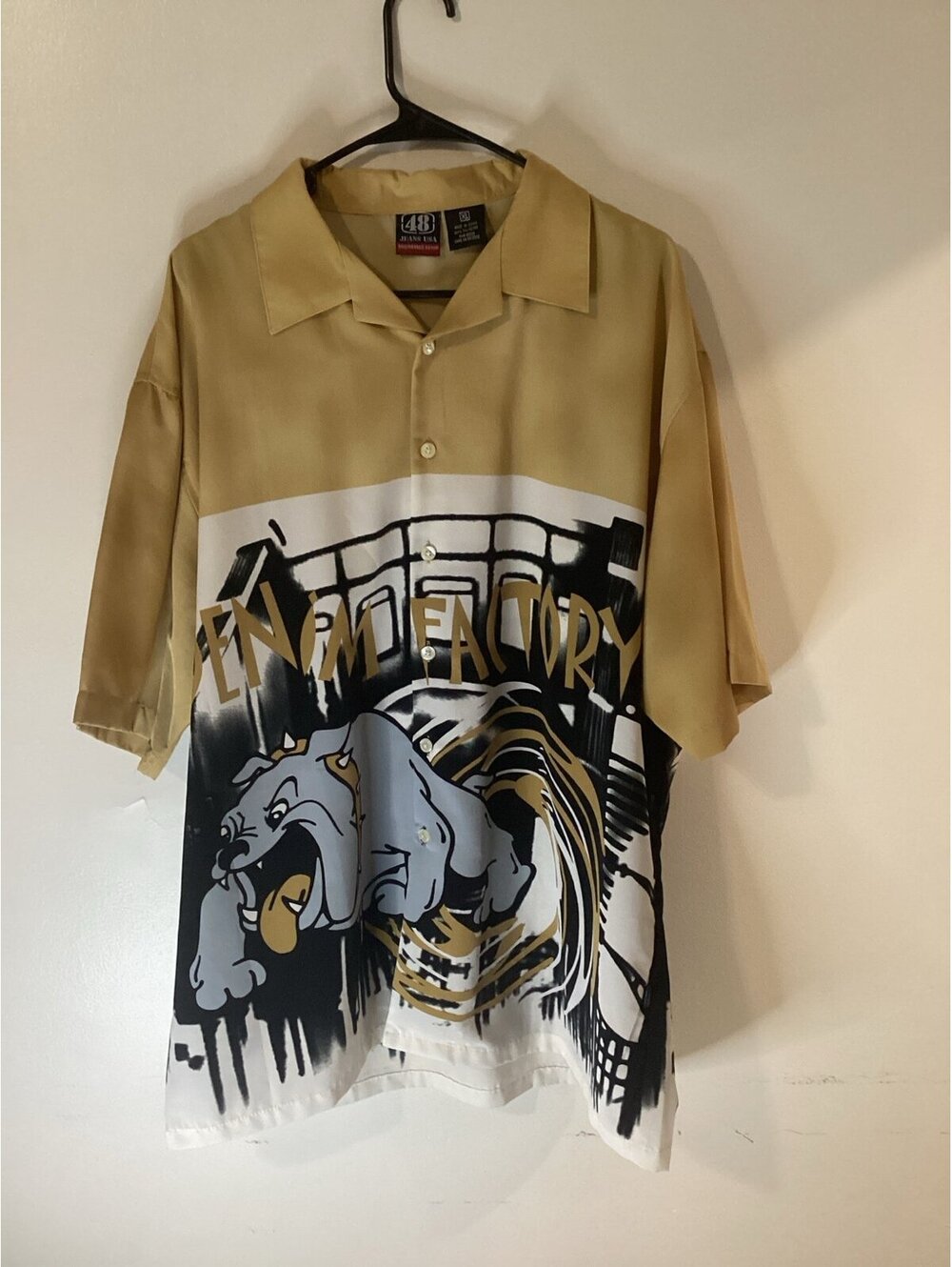Vintage 48 Jeans brand Bulldog Denim Factory button up
